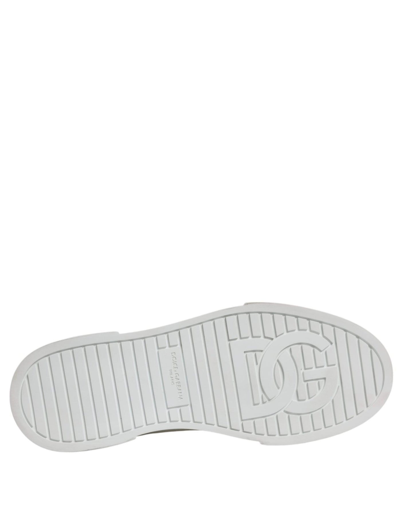 Dolce & Gabbana White Black Cotton High Top Sneakers Shoes - SMARTMARTNZ