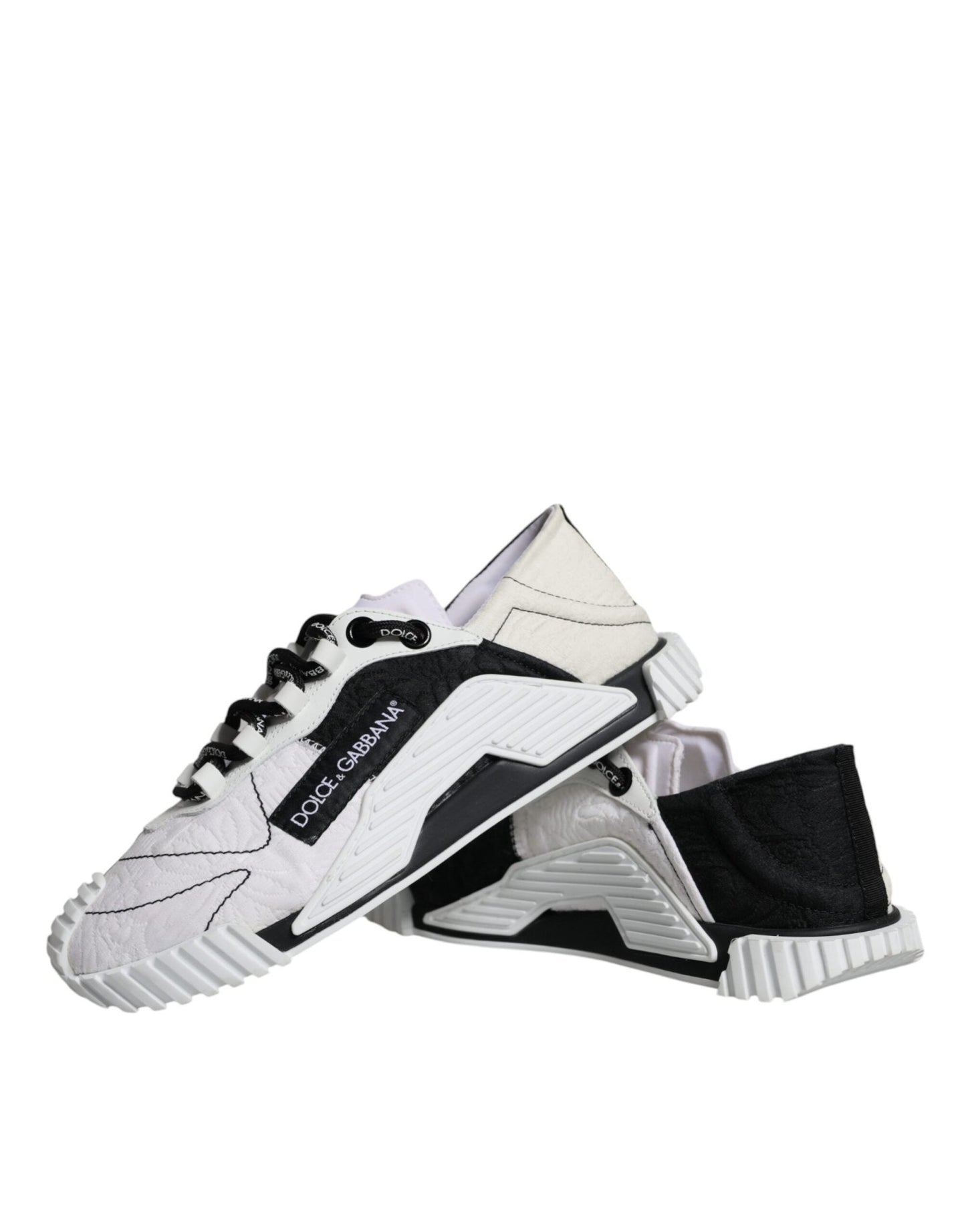 Dolce & Gabbana White Black Low Top NS1 Sneakers Shoes - SMARTMARTNZ