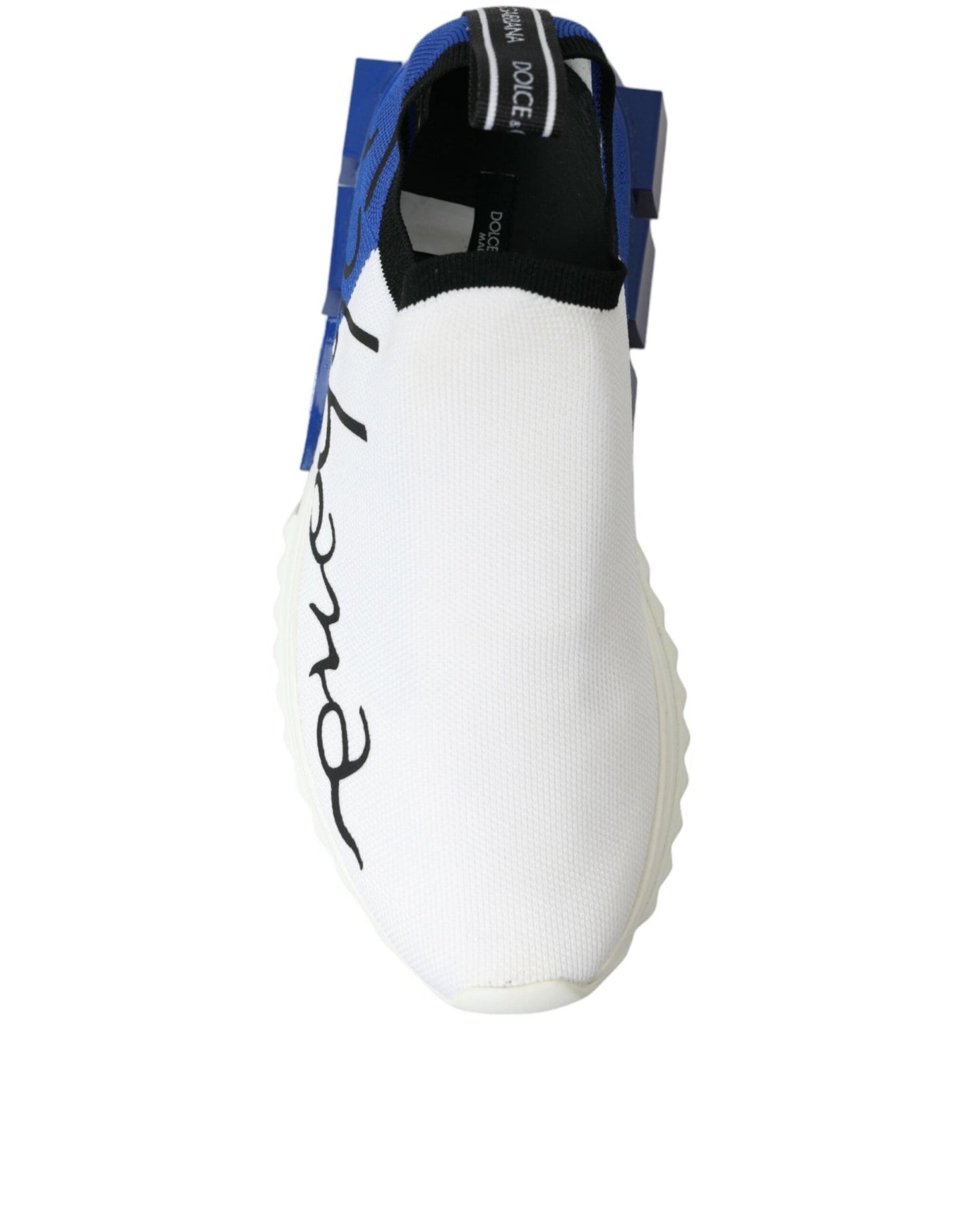 Dolce & Gabbana White Blue Sorrento Low Top Men Casual Sneakers Shoes - SMARTMARTNZ