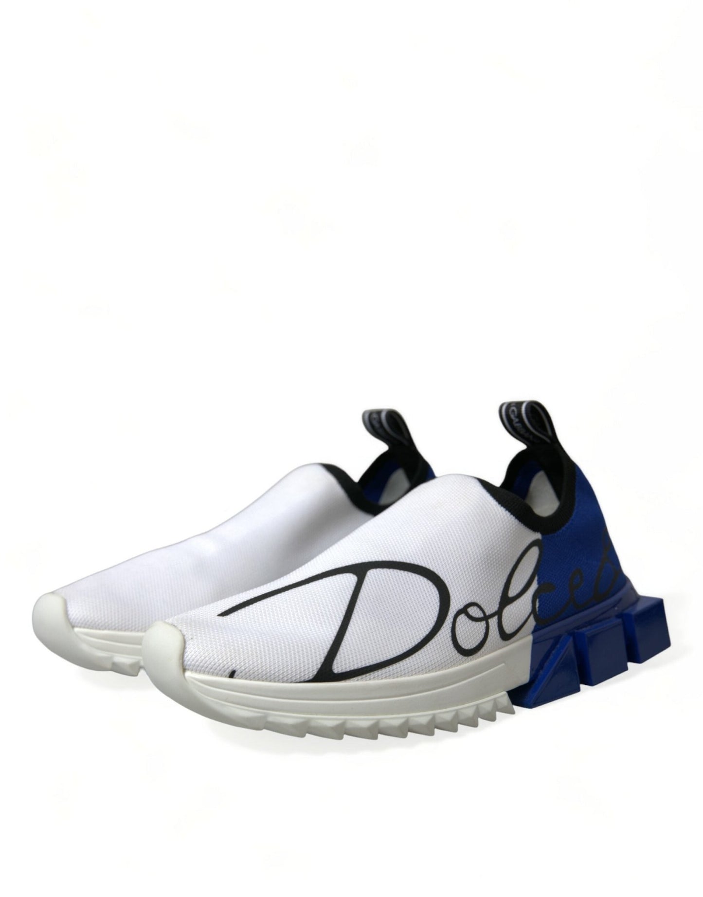 Dolce & Gabbana White Blue Sorrento Low Top Men Casual Sneakers Shoes - SMARTMARTNZ
