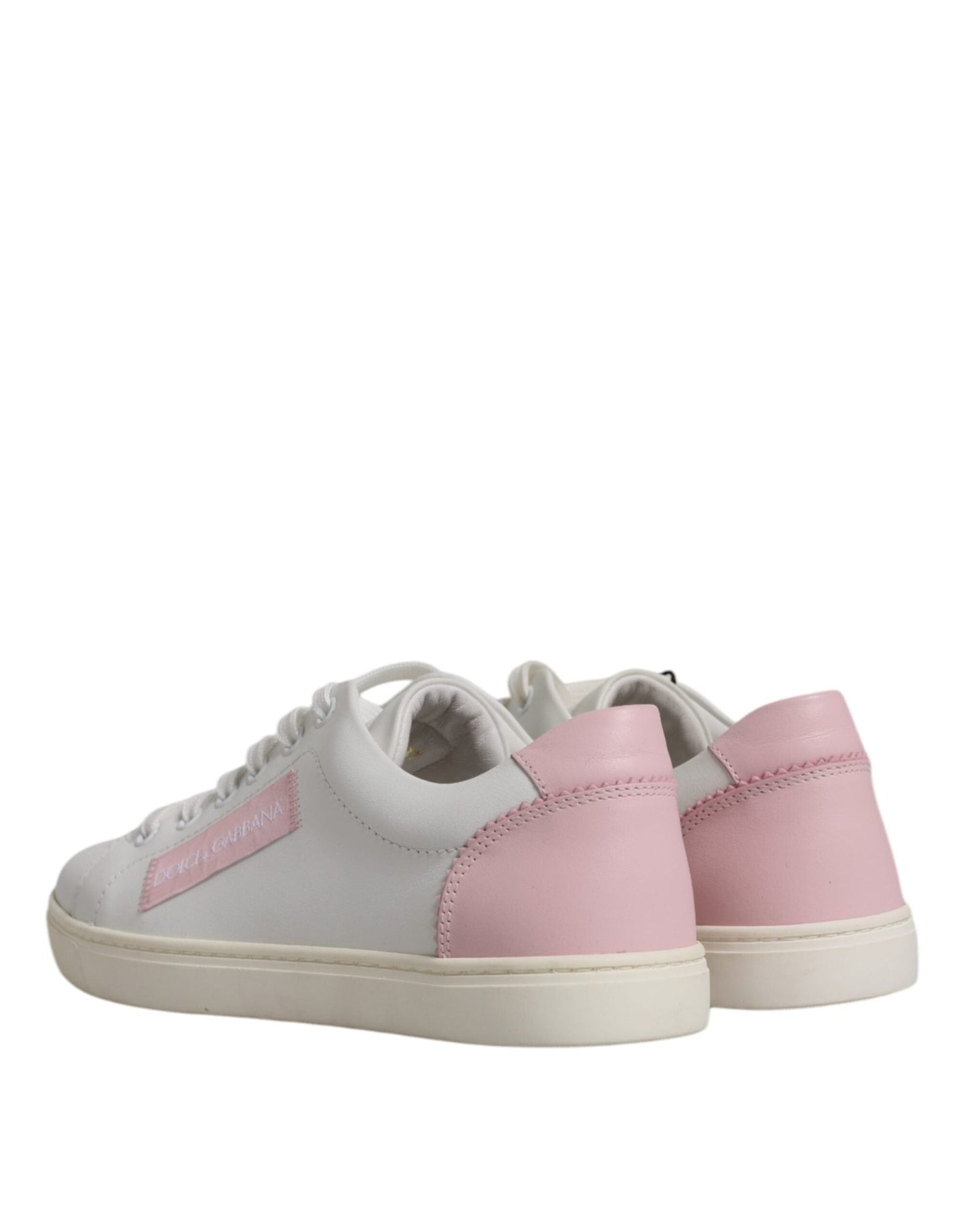 Dolce & Gabbana White Classic Calf Leather Sneakers Shoes - SMARTMARTNZ