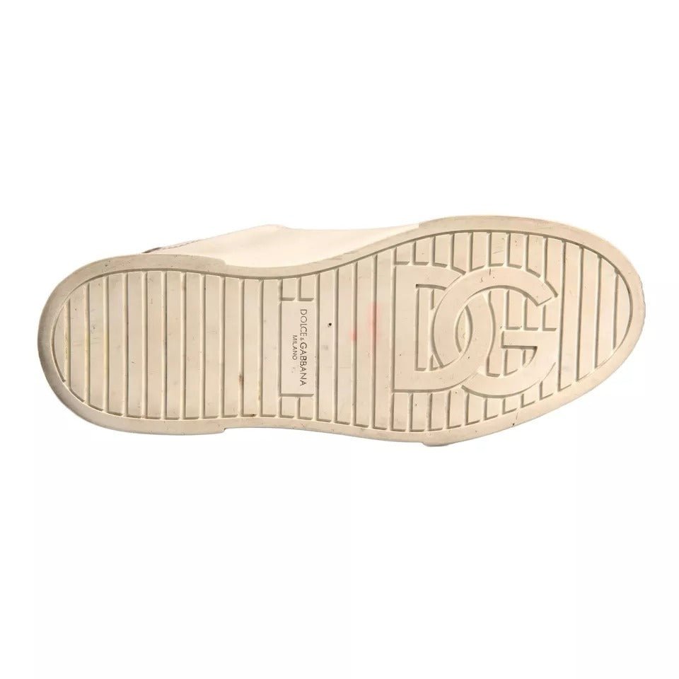 Dolce & Gabbana White Crown Patch Portofino Sneakers Shoes - SMARTMARTNZ