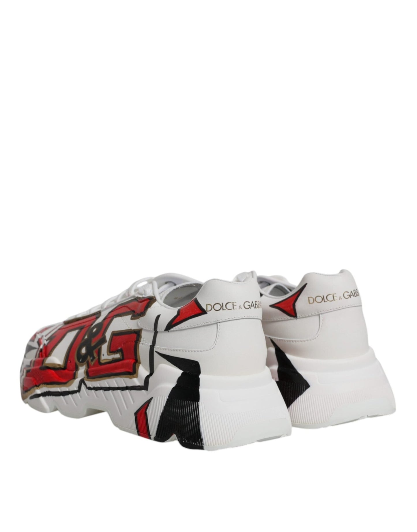Dolce & Gabbana White Daymaster Hand Painted Sneakers Shoes - SMARTMARTNZ