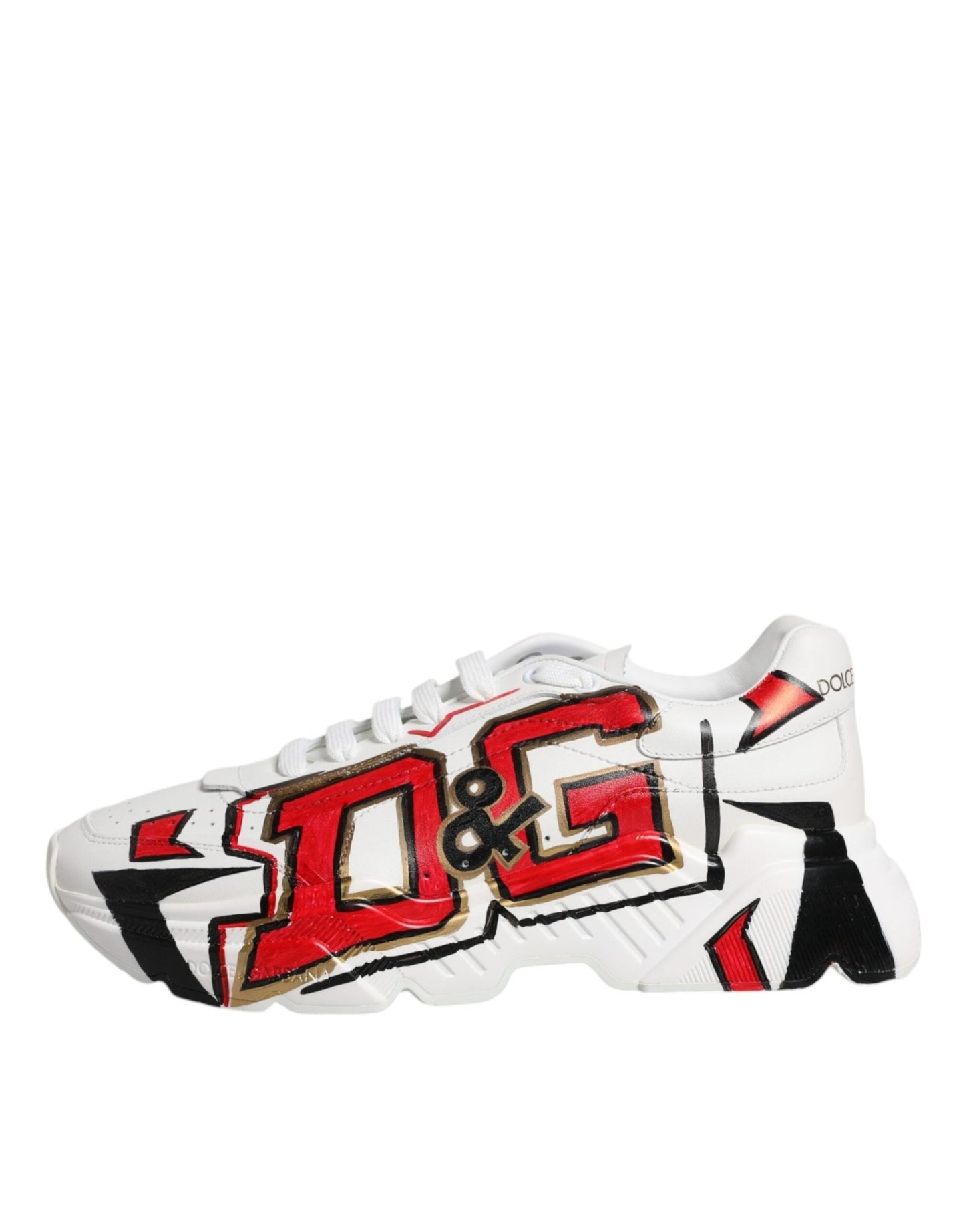 Dolce & Gabbana White Daymaster Hand Painted Sneakers Shoes - SMARTMARTNZ