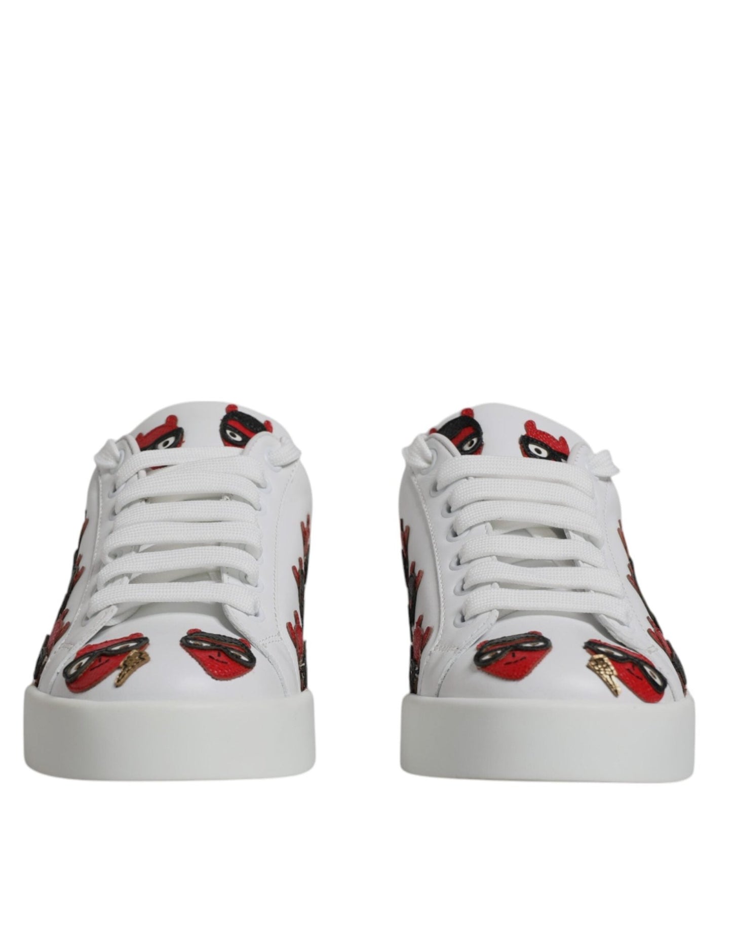 Dolce & Gabbana White Devil Face Portofino Sneakers Shoes - SMARTMARTNZ