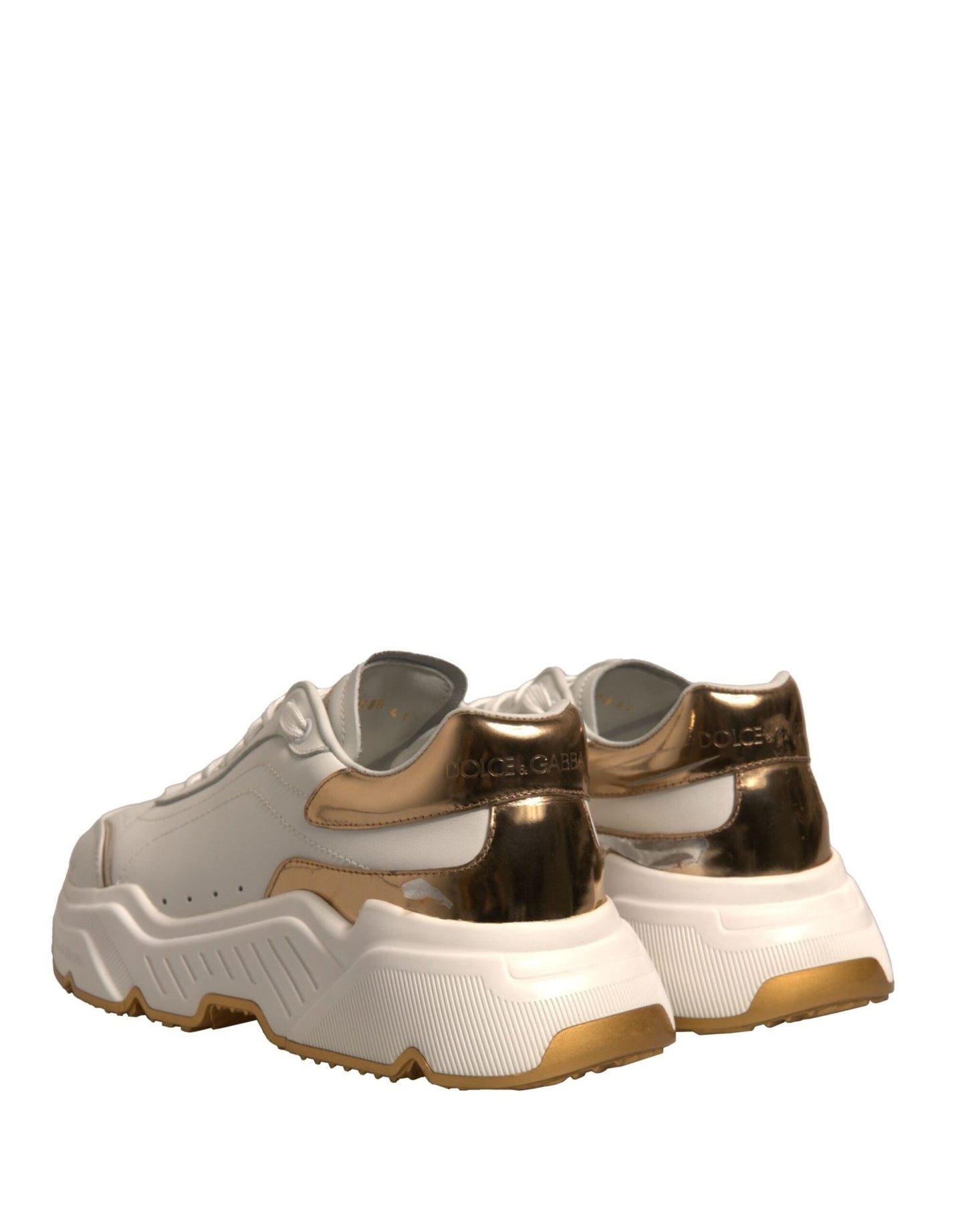 Dolce & Gabbana White Gold Daymaster Low Top Sneakers Shoes - SMARTMARTNZ