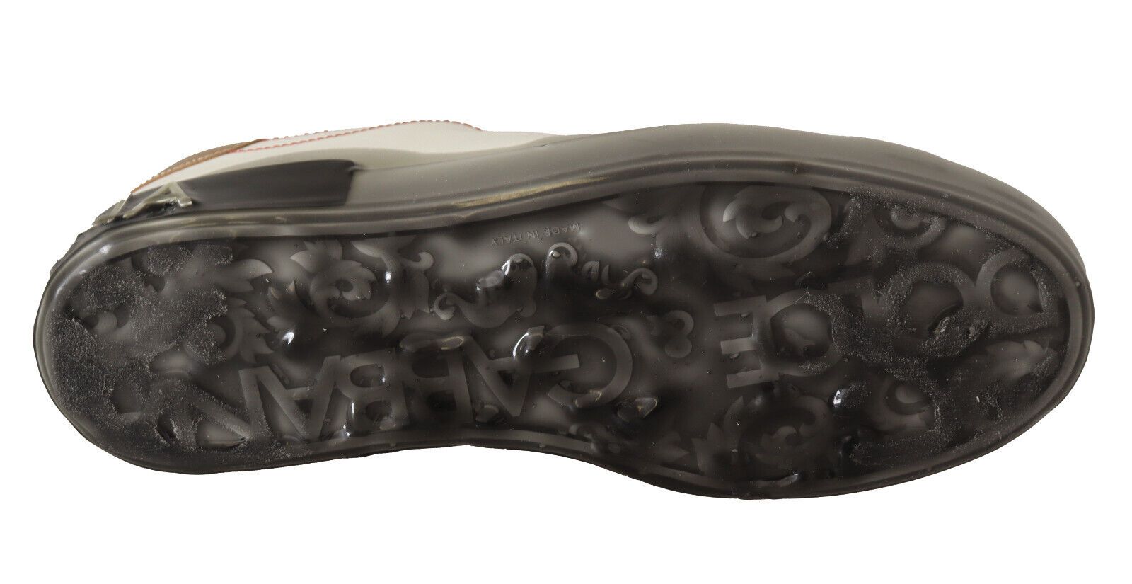 Dolce & Gabbana White Gold Leather Low Top Sneakers Casual Shoes - SMARTMARTNZ