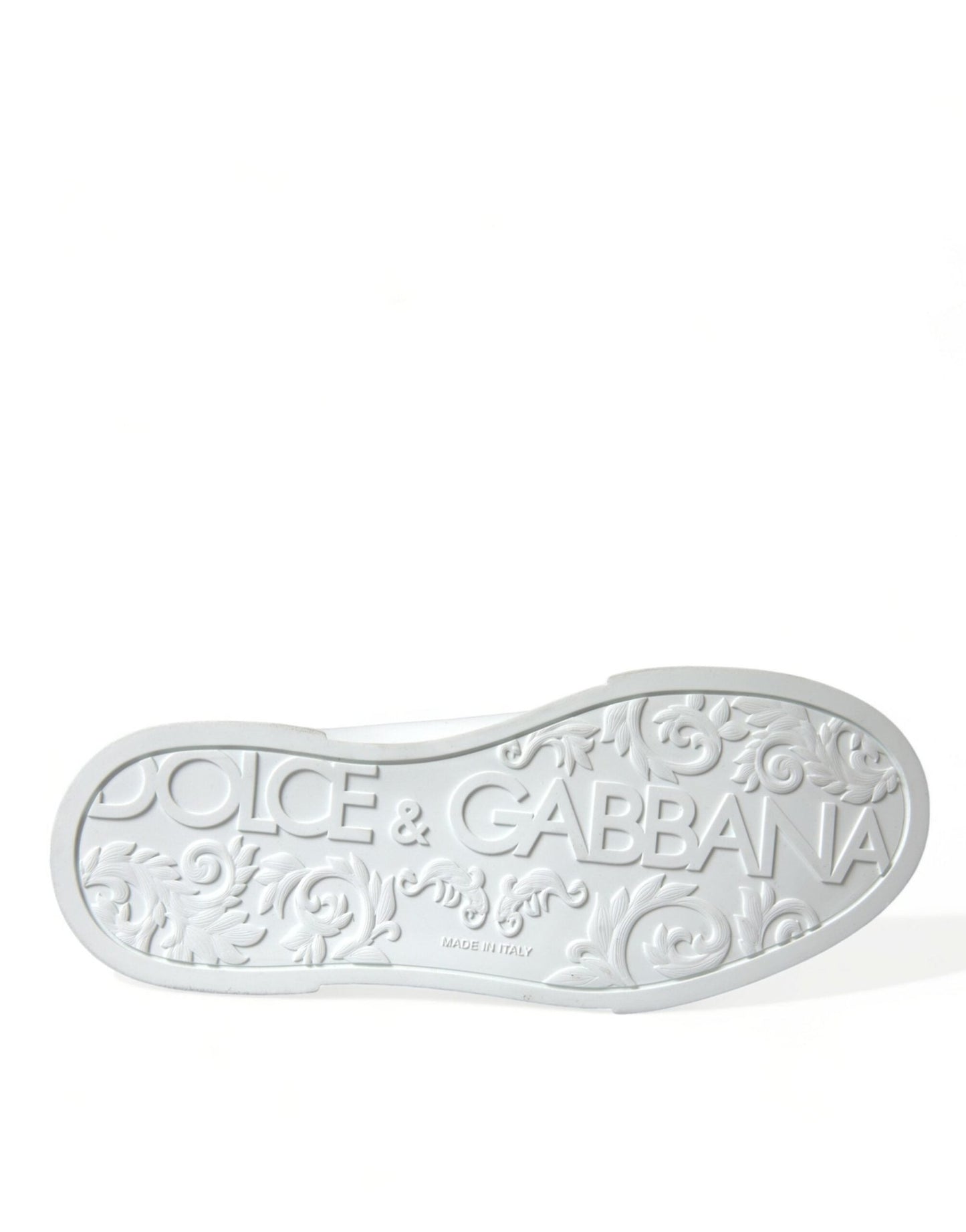 Dolce & Gabbana White Green Leather Portofino Sneakers Shoes - SMARTMARTNZ