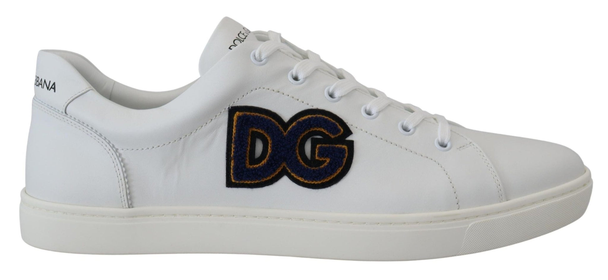 Dolce & Gabbana White Leather DG Logo Casual Sneakers Shoes - SMARTMARTNZ