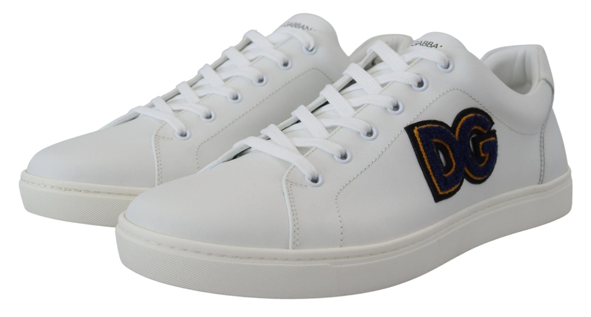 Dolce & Gabbana White Leather DG Logo Casual Sneakers Shoes - SMARTMARTNZ