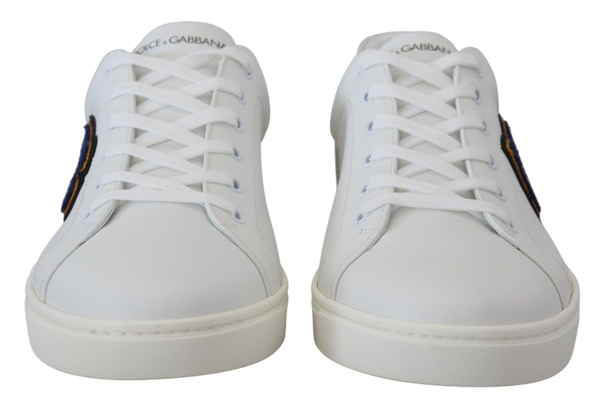 Dolce & Gabbana White Leather DG Logo Casual Sneakers Shoes - SMARTMARTNZ