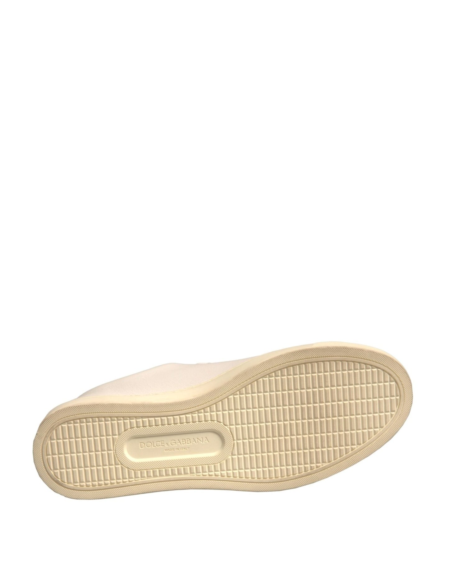 Dolce & Gabbana White Leather Gold Red Heart Sneakers Shoes - SMARTMARTNZ