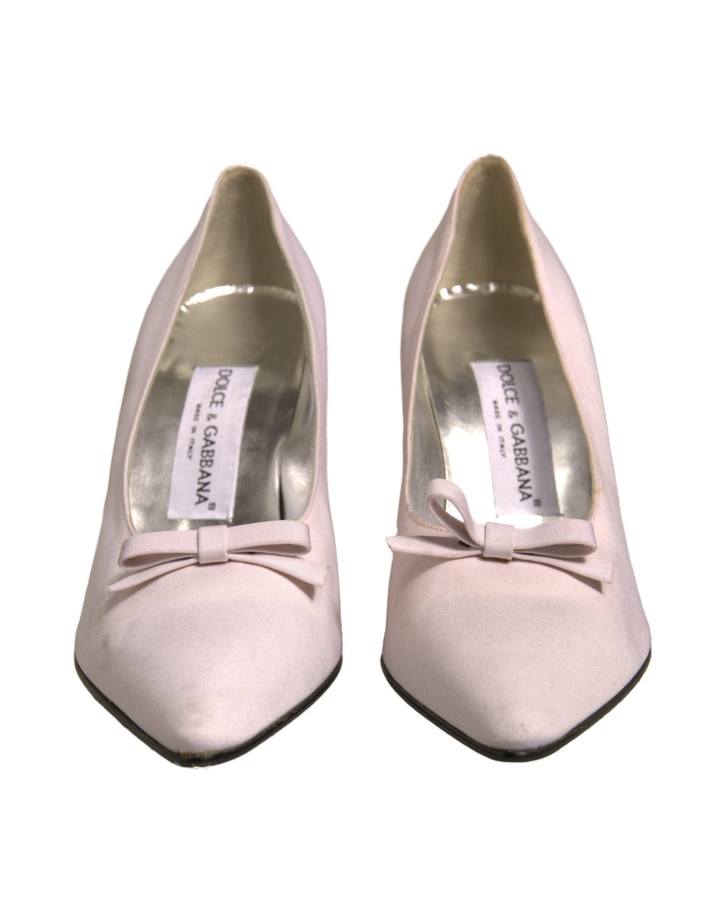 Dolce & Gabbana White Leather High Heels Women Pumps Shoes - SMARTMARTNZ