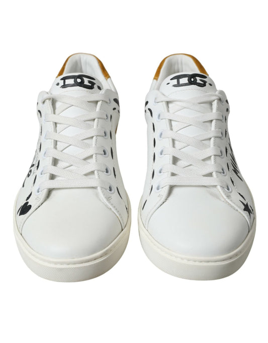 Dolce & Gabbana White Leather LOVE Milano Men Sneakers Shoes - SMARTMARTNZ