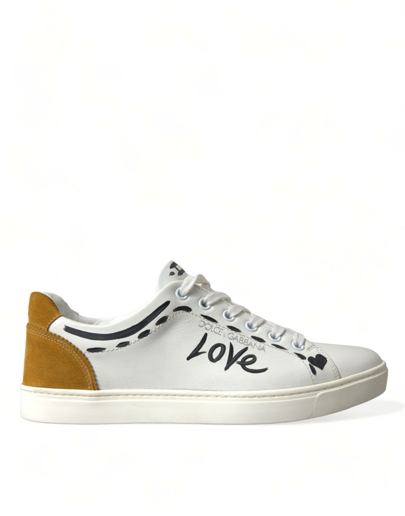 Dolce & Gabbana White Leather LOVE Milano Men Sneakers Shoes - SMARTMARTNZ