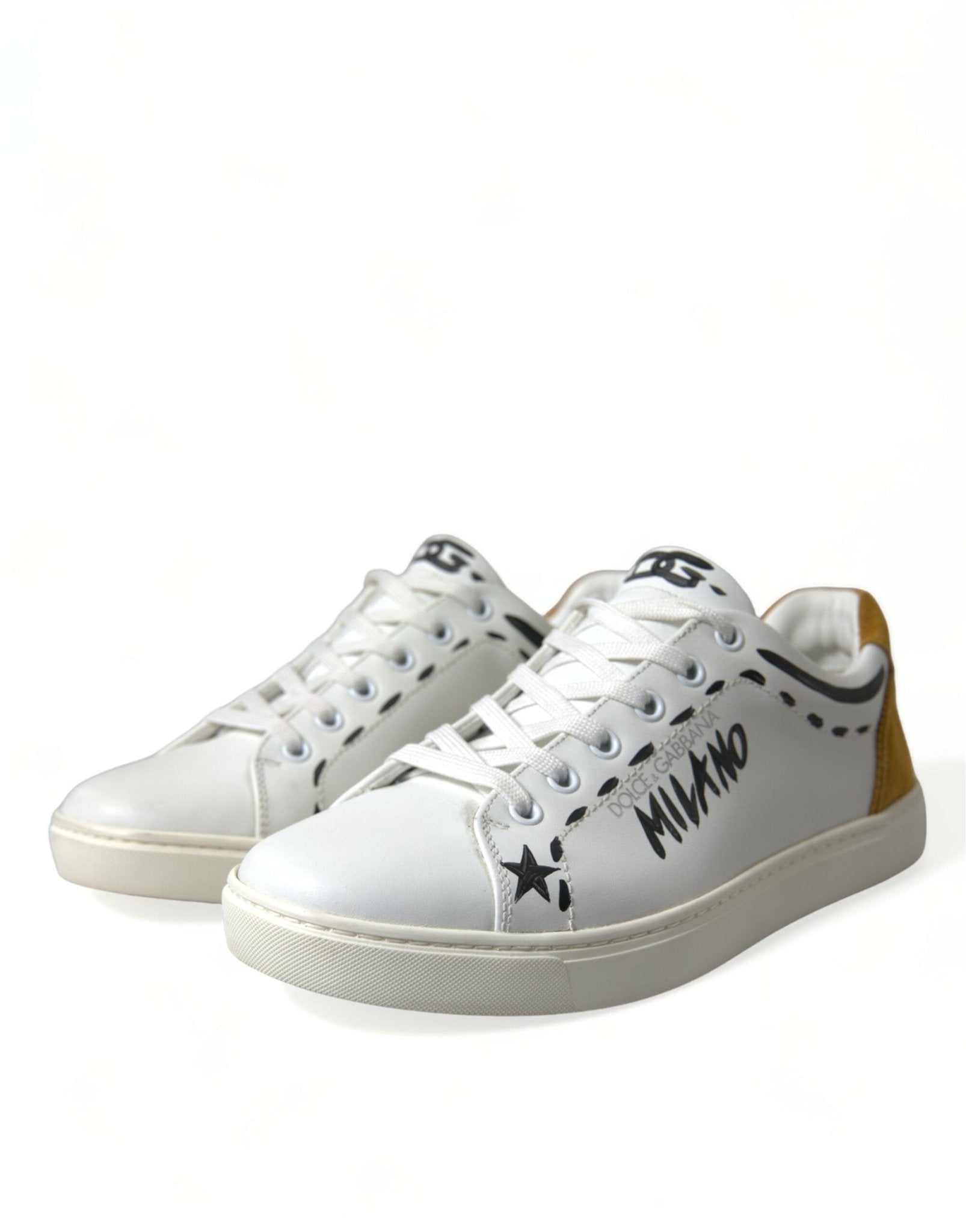 Dolce & Gabbana White Leather LOVE Milano Men Sneakers Shoes - SMARTMARTNZ