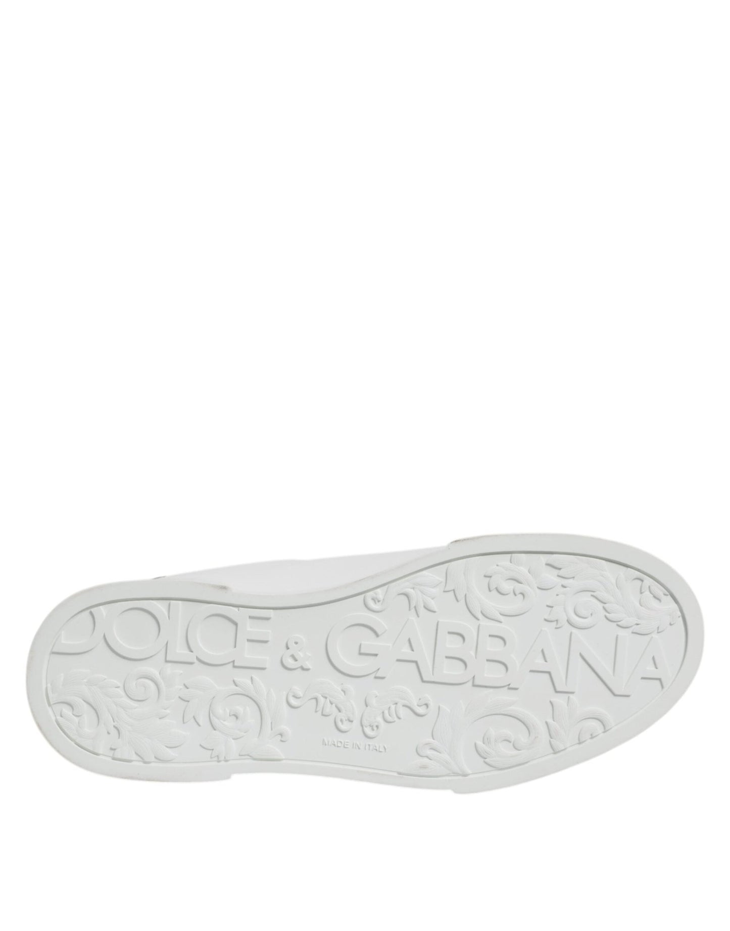 Dolce & Gabbana White Leather Low Top Lace Up Sneakers Shoes - SMARTMARTNZ