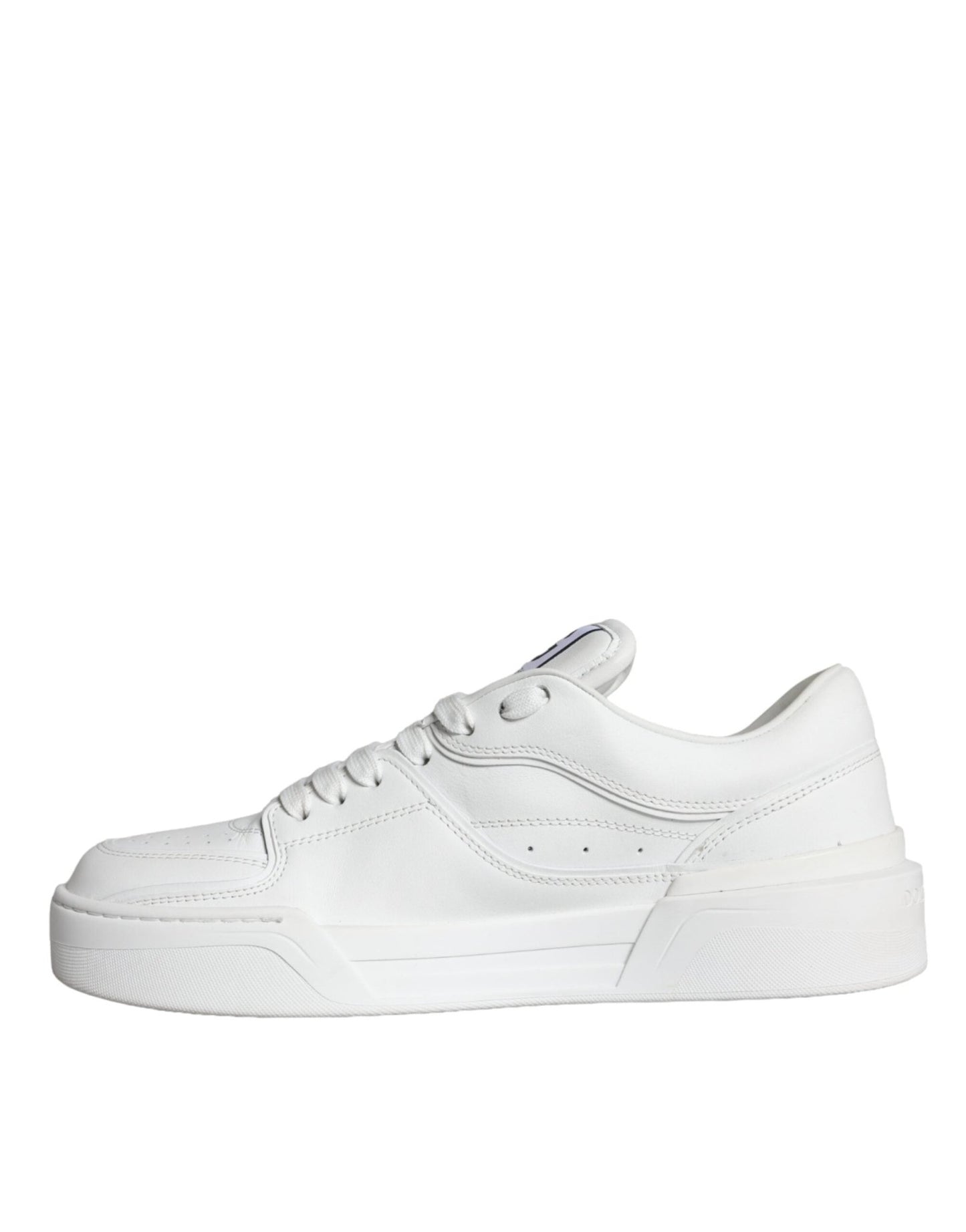 Dolce & Gabbana White Miami Leather Low Top Sneakers Shoes - SMARTMARTNZ