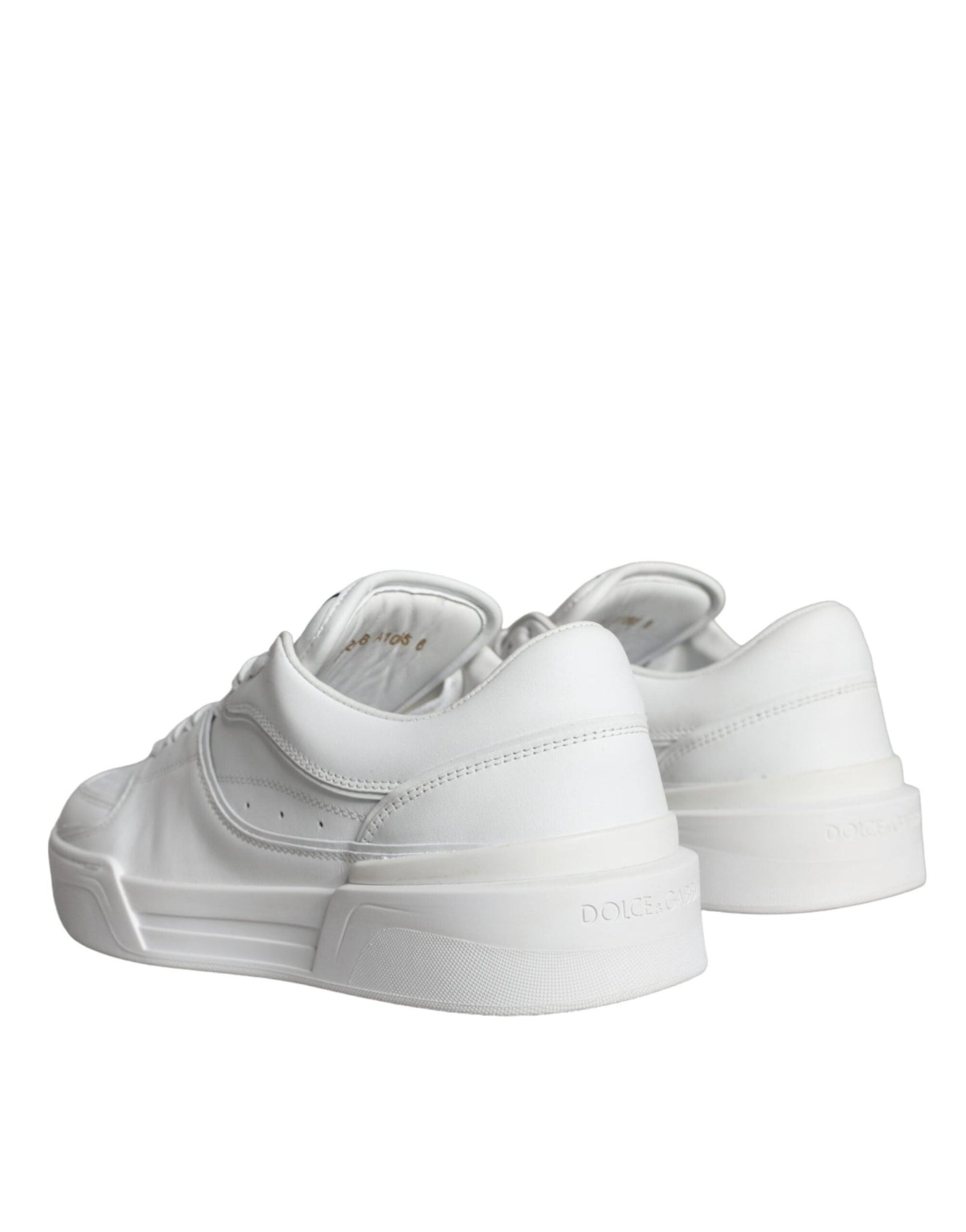 Dolce & Gabbana White Miami Leather Low Top Sneakers Shoes - SMARTMARTNZ