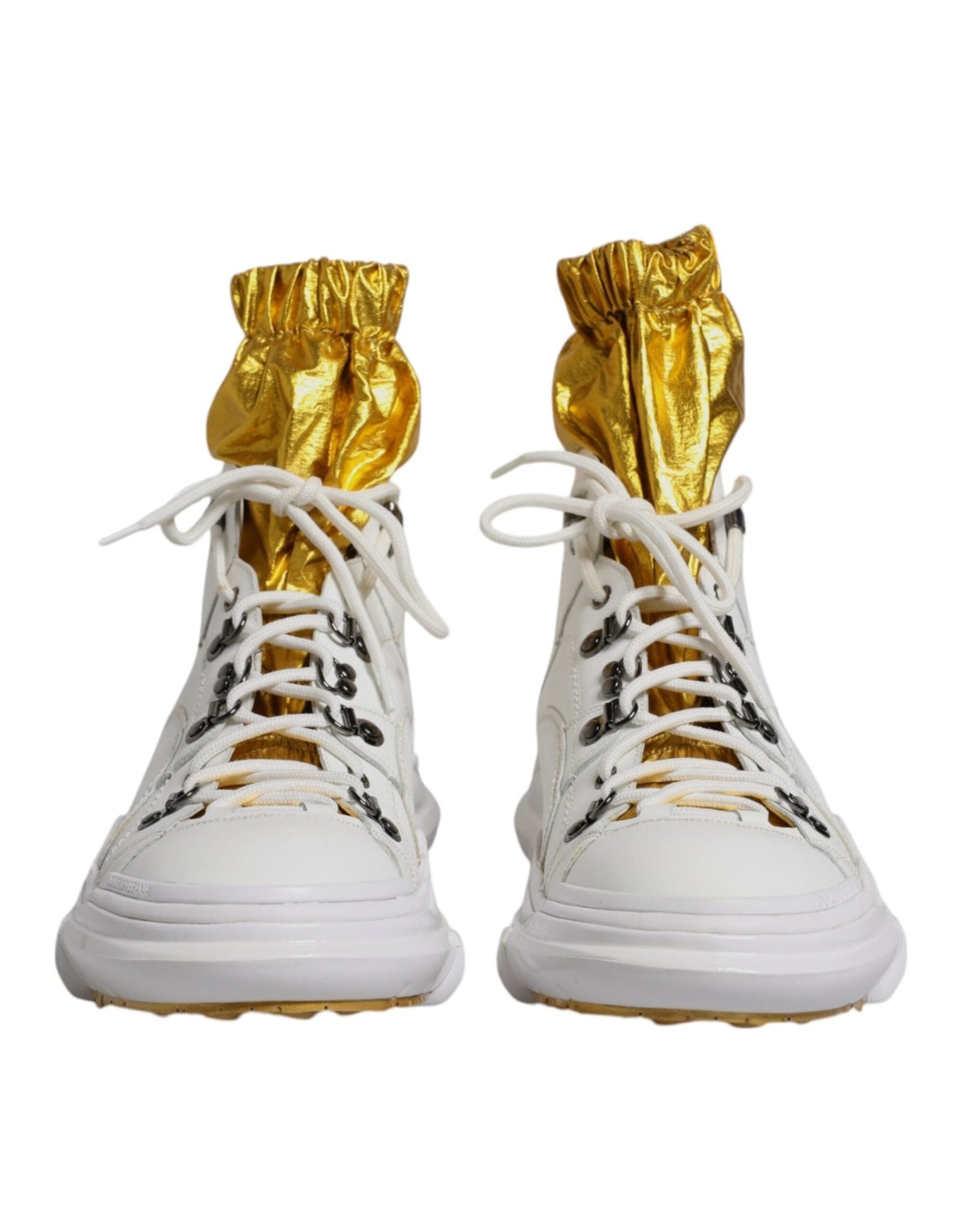 Dolce & Gabbana White Nylon Galileo High Top Sneakers Shoes - SMARTMARTNZ