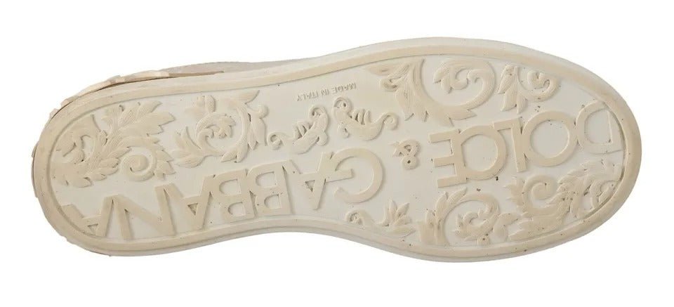 Dolce & Gabbana White Portofino Mother Of Pearl Sneakers Casual Shoes - SMARTMARTNZ