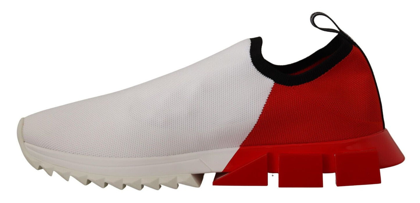 Dolce & Gabbana White Red Sorrento Sandals Sneakers - SMARTMARTNZ