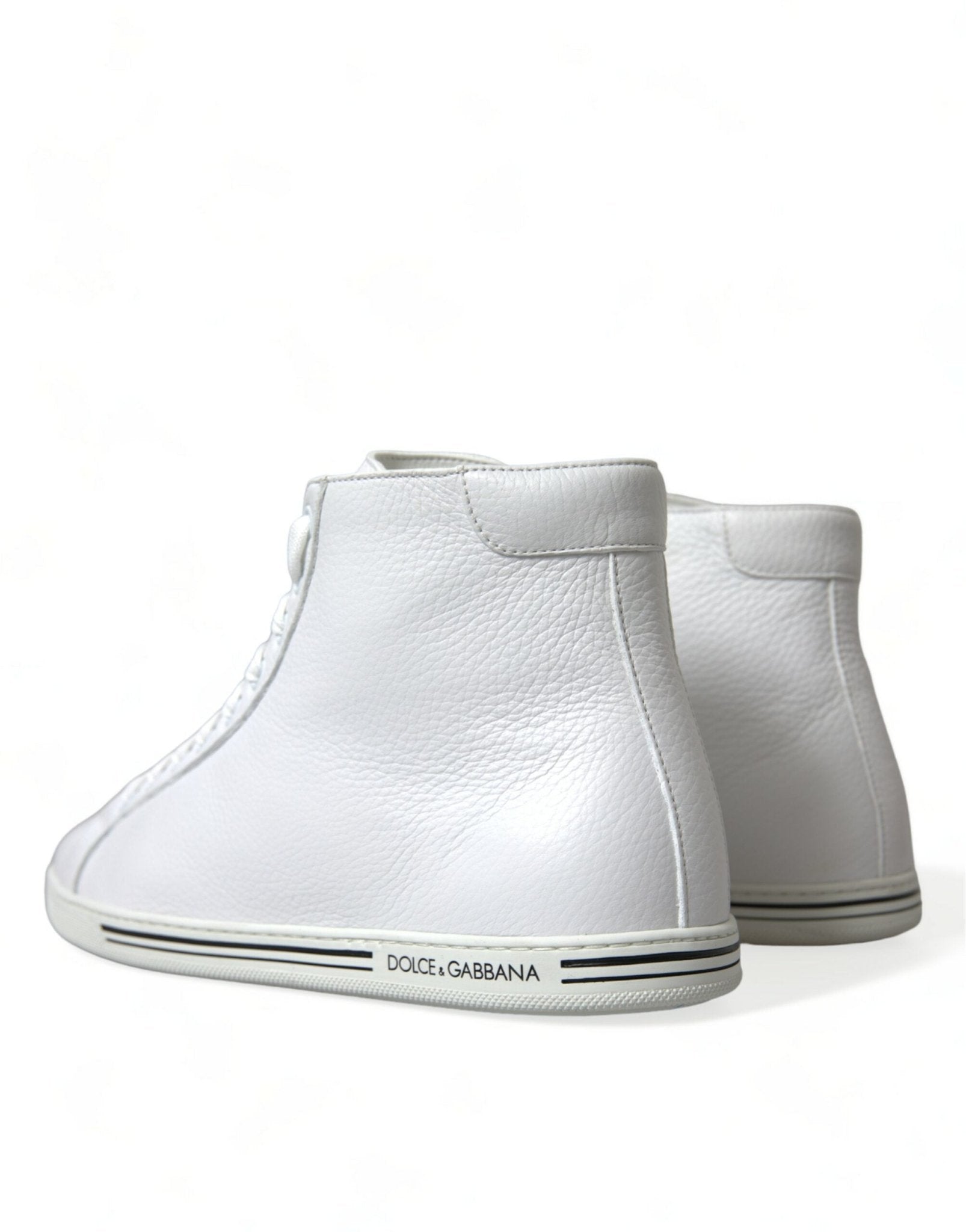 Dolce & Gabbana White Saint Tropez High Top Men Sneakers Shoes - SMARTMARTNZ