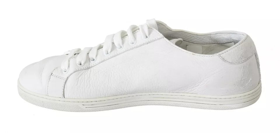 Dolce & Gabbana White Saint Tropez Lace Up Men Sneakers Men Shoes - SMARTMARTNZ