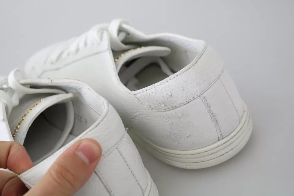 Dolce & Gabbana White Saint Tropez Lace Up Men Sneakers Men Shoes - SMARTMARTNZ