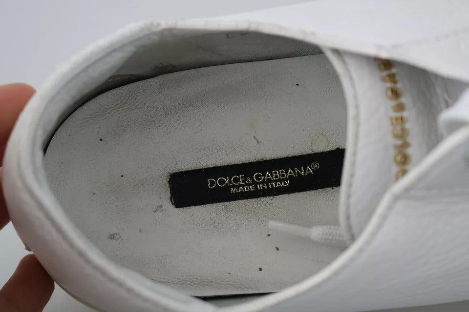 Dolce & Gabbana White Saint Tropez Lace Up Men Sneakers Men Shoes - SMARTMARTNZ