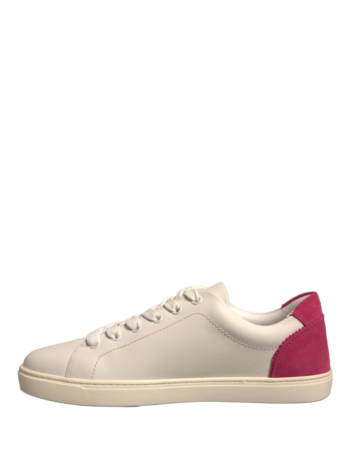 Dolce & Gabbana White Suede Leather Low Top Sneakers Shoes - SMARTMARTNZ