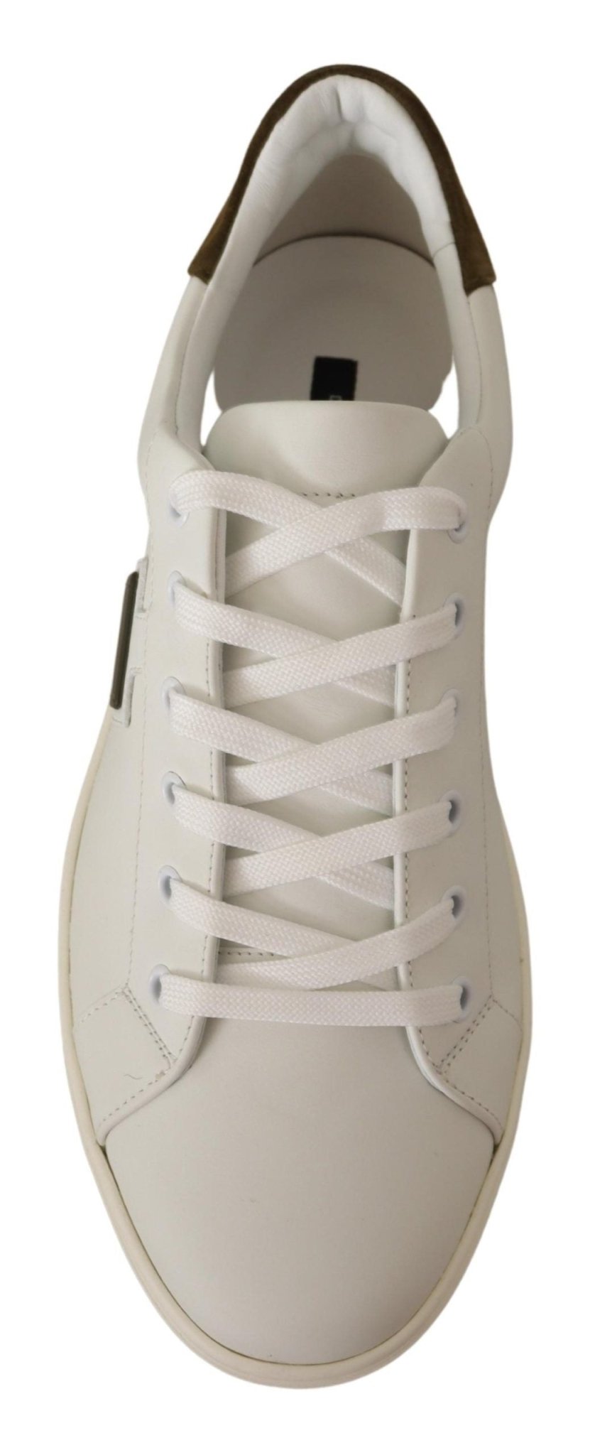 Dolce & Gabbana White Suede Leather Mens Low Tops Sneakers - SMARTMARTNZ