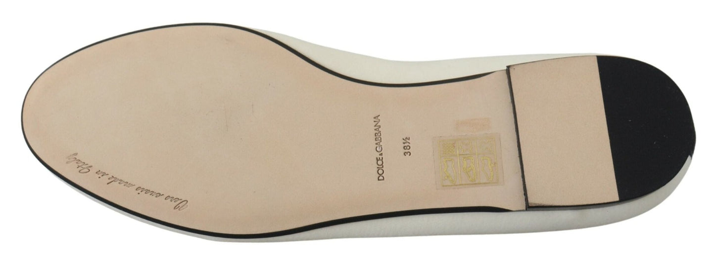 Dolce & Gabbana White Velvet Slip Ons Loafers Flats Shoes - SMARTMARTNZ
