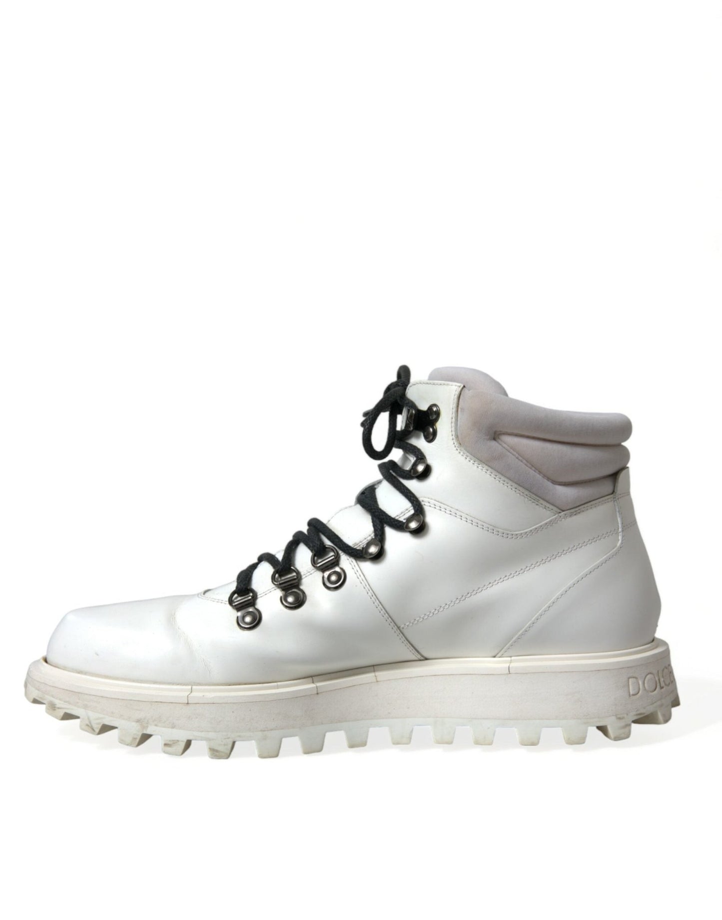 Dolce & Gabbana White Vulcano Trekking Ankle Boots Shoes - SMARTMARTNZ