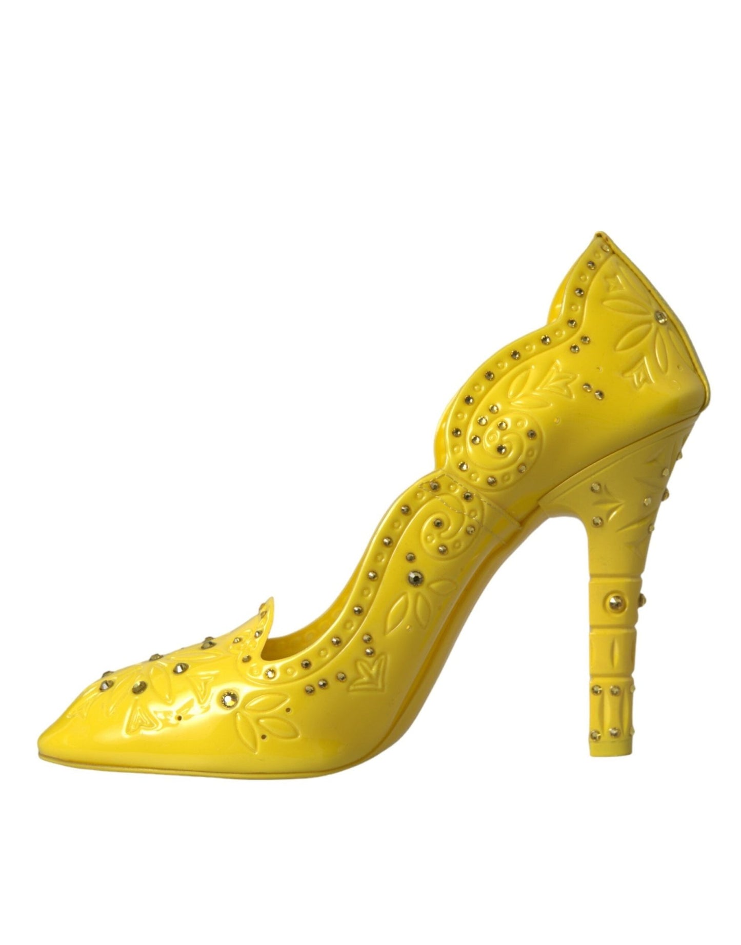 Dolce & Gabbana Yellow Crystal CINDERELLA Heels Pumps Shoes - SMARTMARTNZ