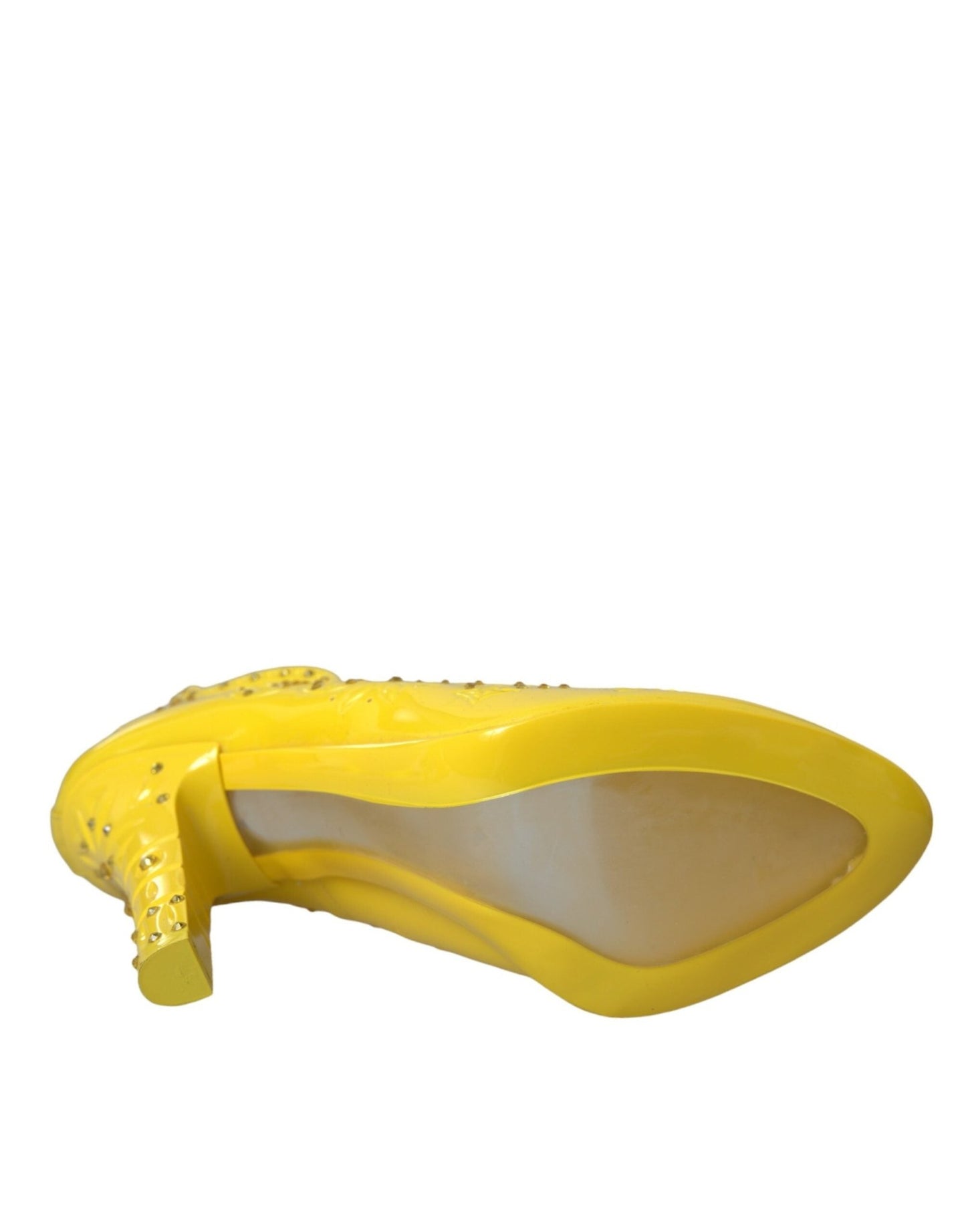Dolce & Gabbana Yellow Crystal CINDERELLA Heels Pumps Shoes - SMARTMARTNZ