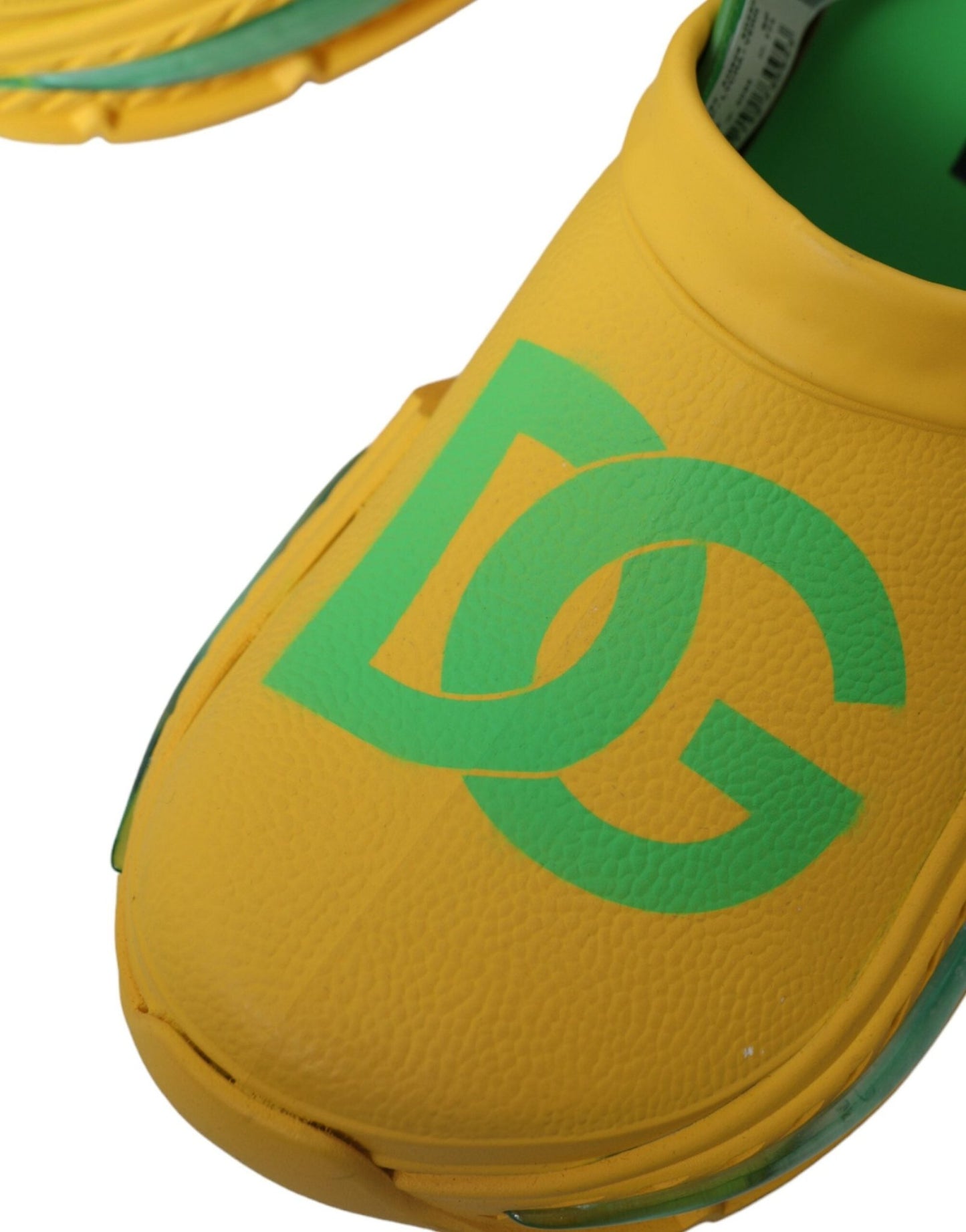 Dolce & Gabbana Yellow Green Rubber Clogs Men Slippers Men Shoes - SMARTMARTNZ