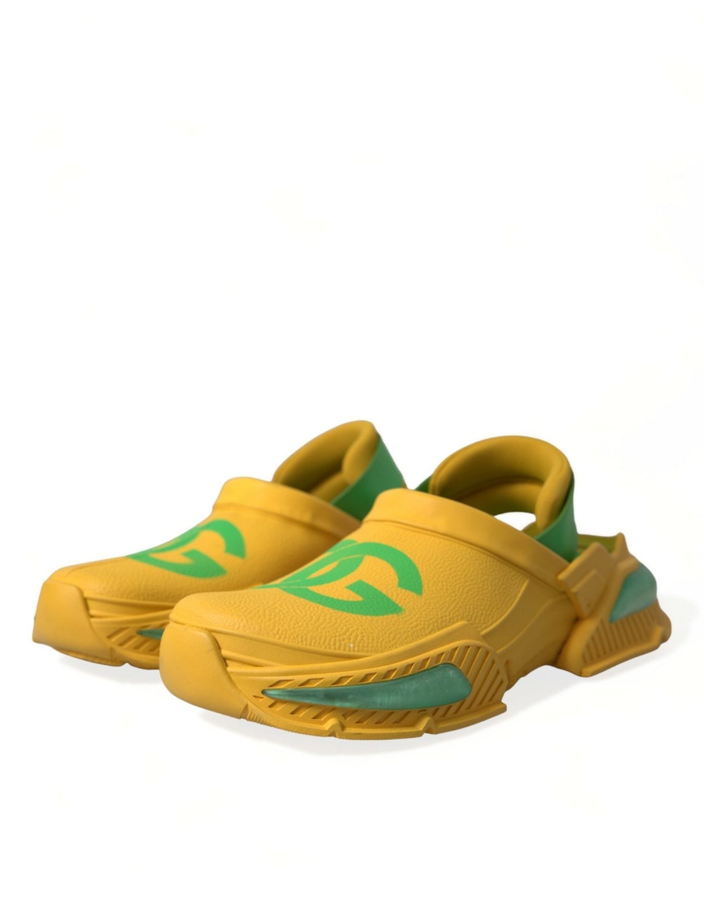 Dolce & Gabbana Yellow Green Rubber Clogs Men Slippers Men Shoes - SMARTMARTNZ