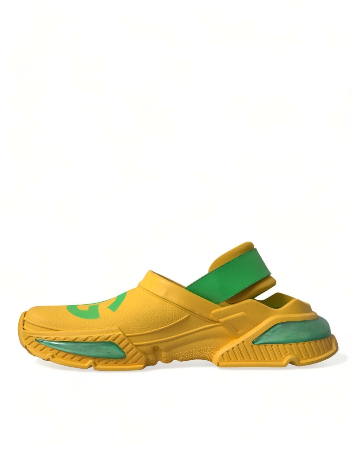 Dolce & Gabbana Yellow Green Rubber Clogs Men Slippers Men Shoes - SMARTMARTNZ
