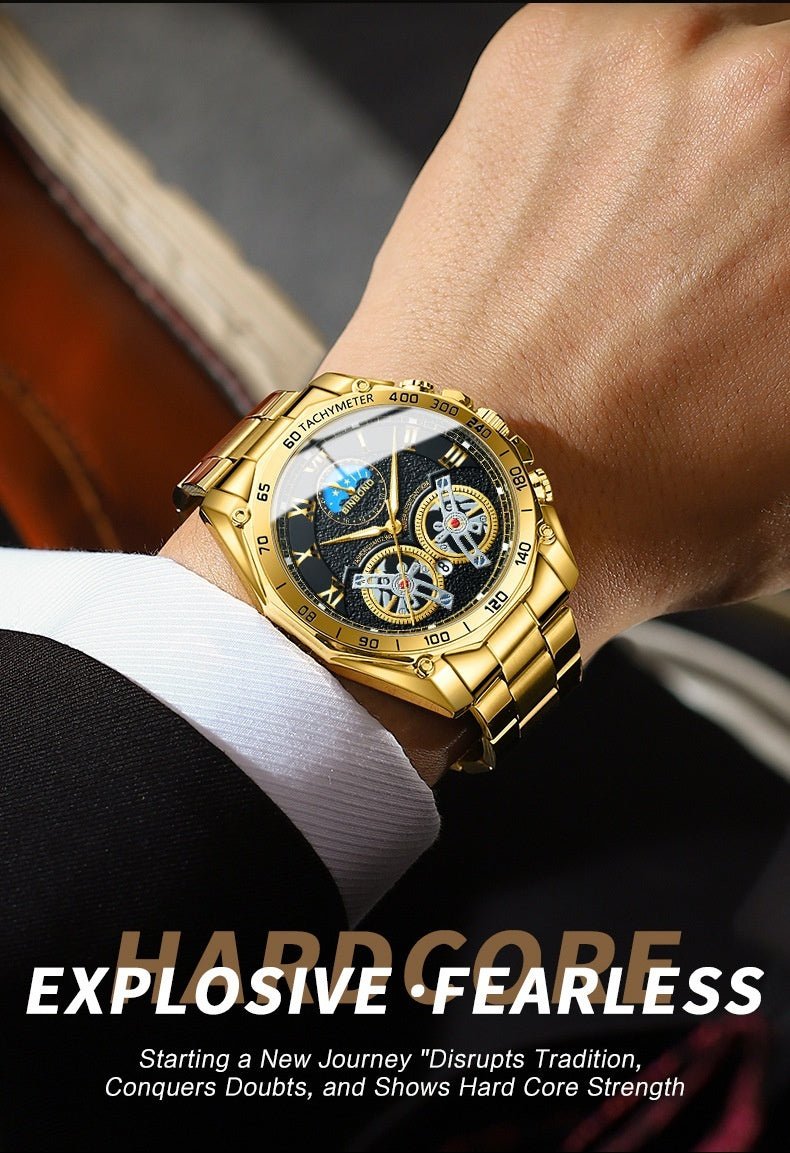 Double Men's Non - fully Automatic Machine Hollow Mechanical Watch Multi - function - SMARTMARTNZ