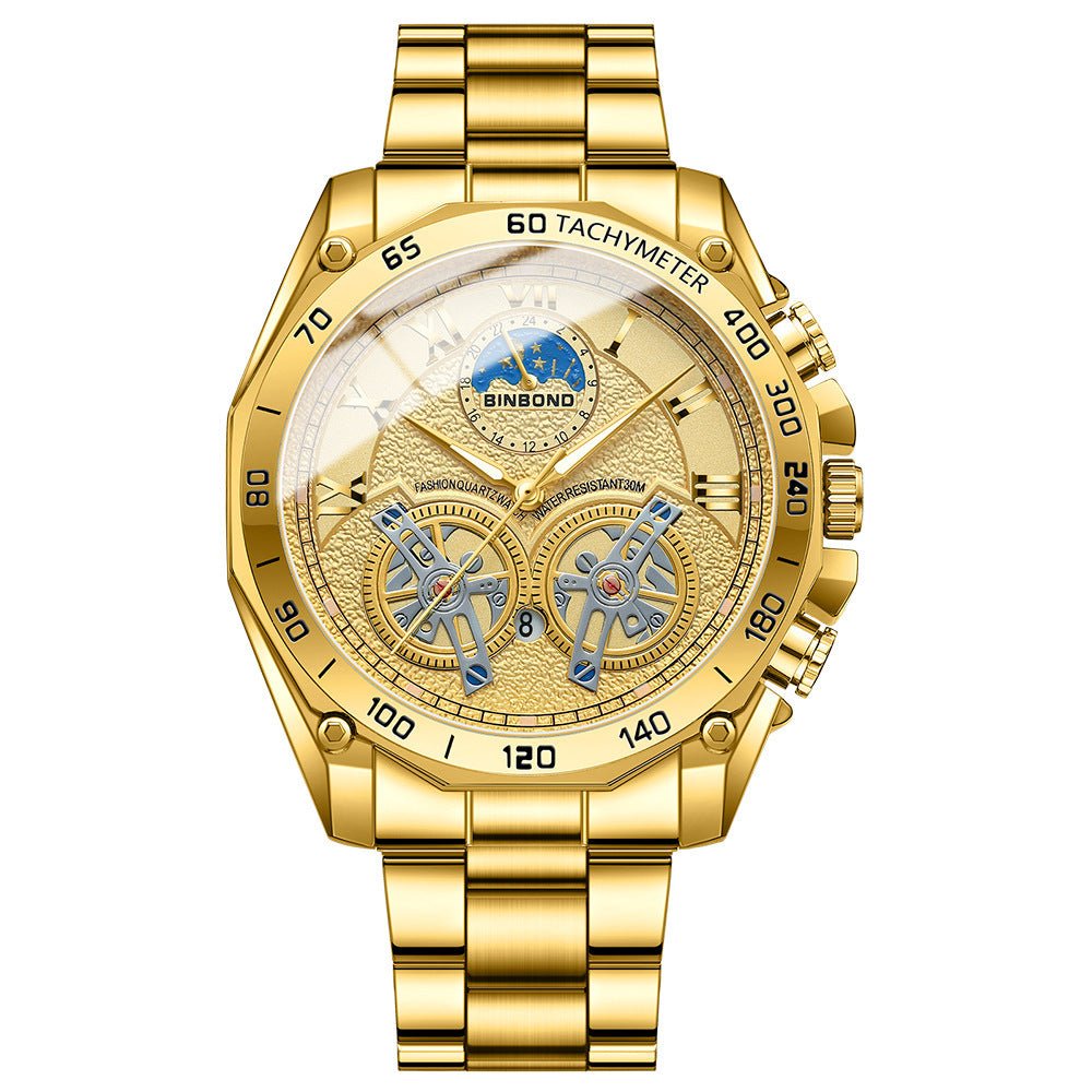 Double Men's Non - fully Automatic Machine Hollow Mechanical Watch Multi - function - SMARTMARTNZ