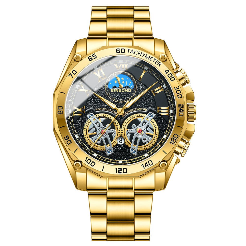 Double Men's Non - fully Automatic Machine Hollow Mechanical Watch Multi - function - SMARTMARTNZ