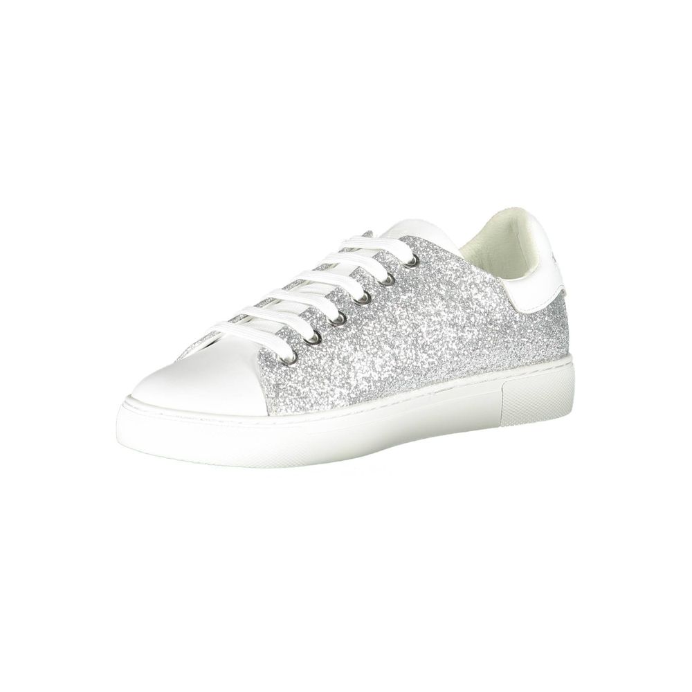 Emporio Armani Silver Leather Women Sneaker - SMARTMARTNZ