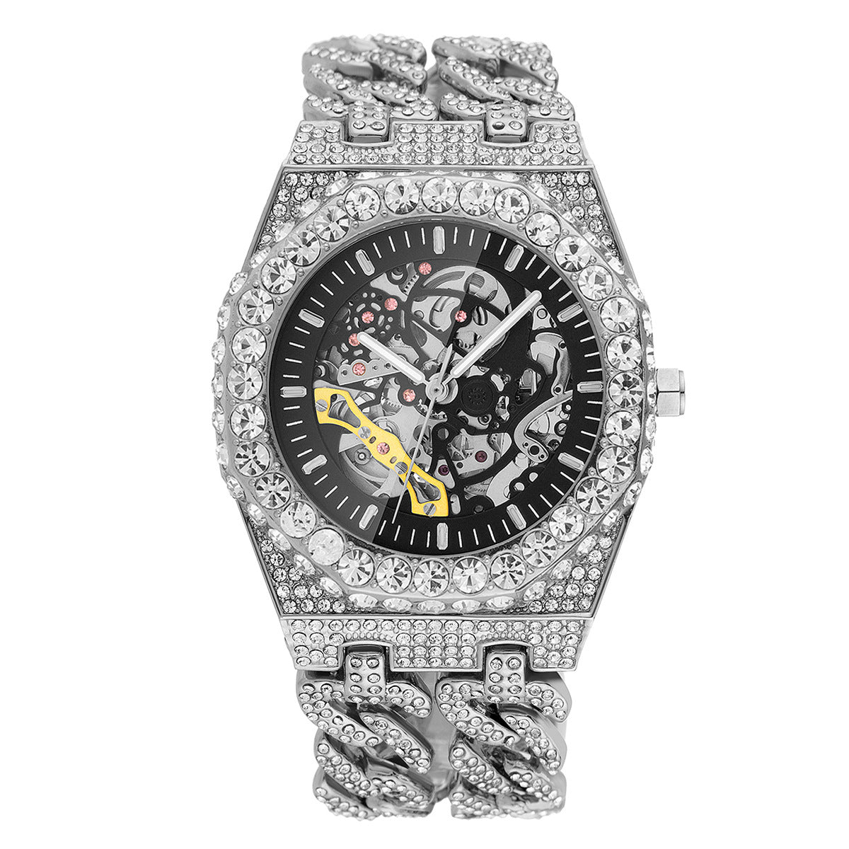 Full Diamond Cuban Link Automatic Mechanical Watch – Hip Hop Luxury - SMARTMARTNZ