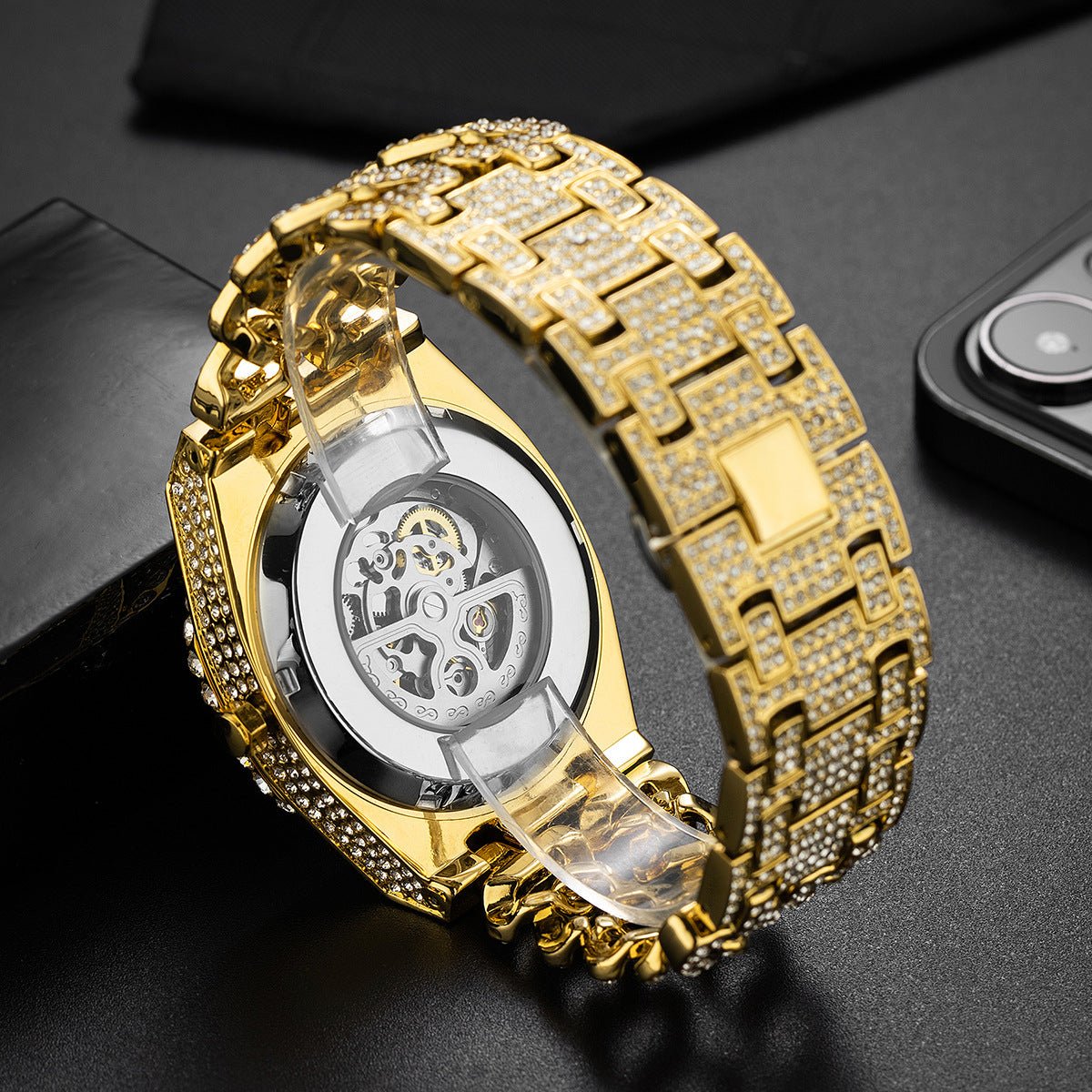 Full Diamond Cuban Link Automatic Mechanical Watch – Hip Hop Luxury - SMARTMARTNZ