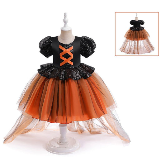 Halloween Girls' Witch Performance Costume Party Dress - SMARTMARTNZ