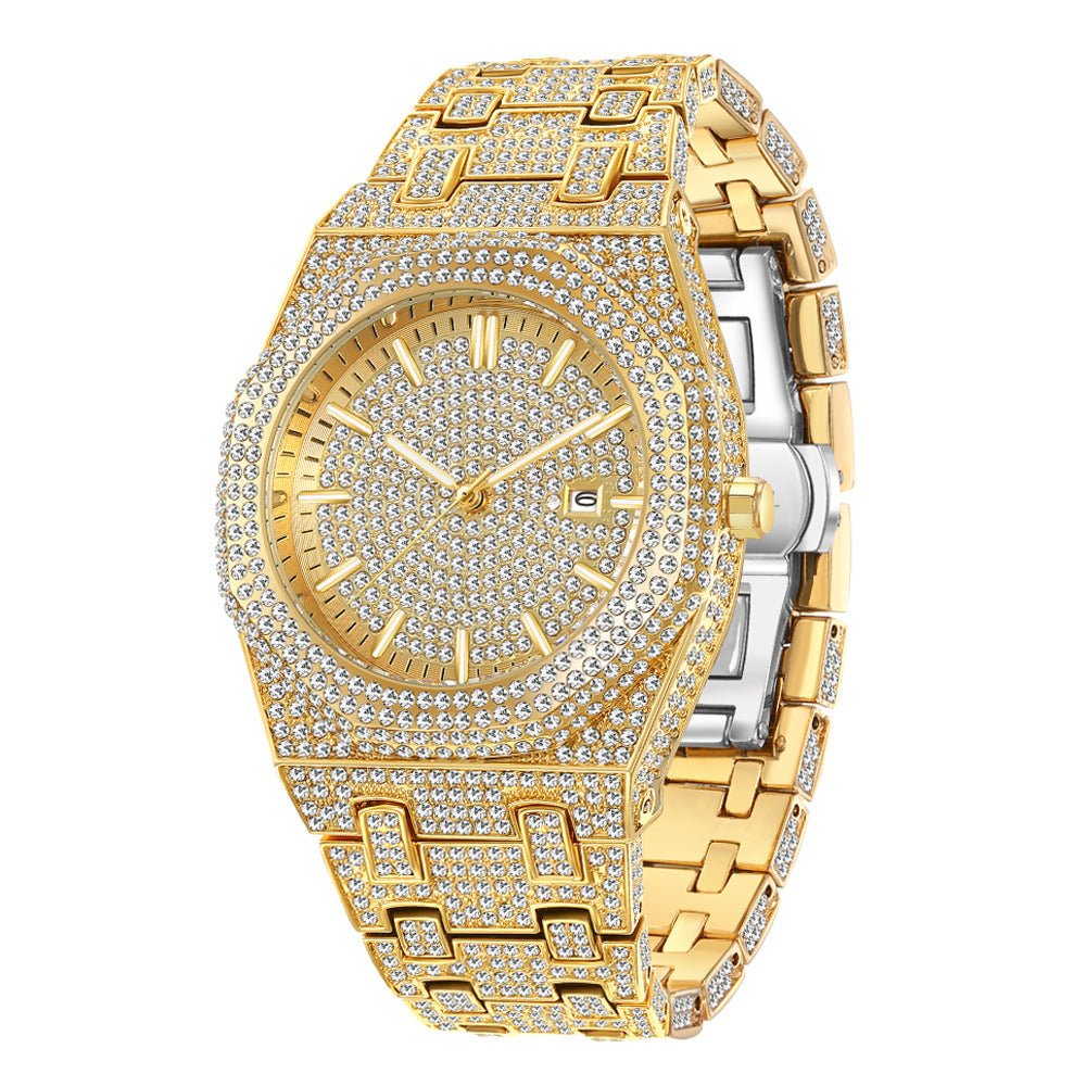 Hip Hop Full Diamond Arabic Quartz Watch – Luxury Street Style - SMARTMARTNZ
