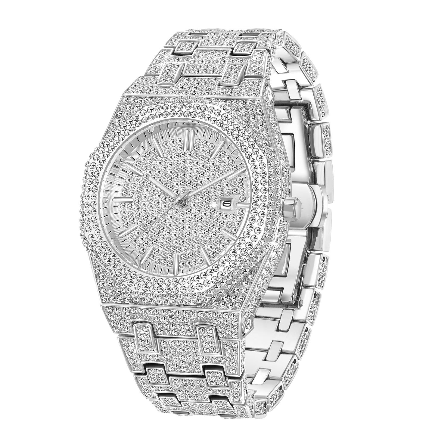 Hip Hop Full Diamond Arabic Quartz Watch – Luxury Street Style - SMARTMARTNZ