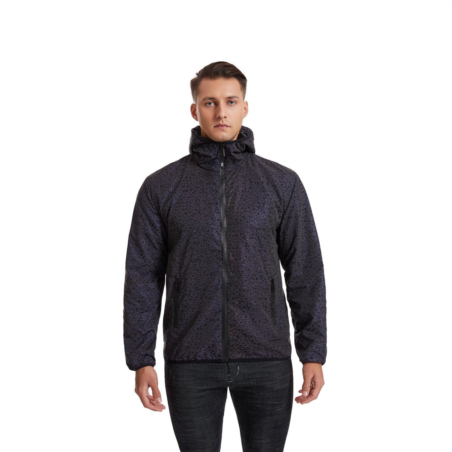Hooded Men’s Sports Jacket – Laser Night Vision Shell for Outdoor Action - SMARTMARTNZ