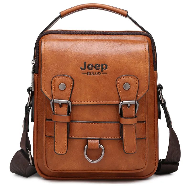 JEEP BULUO Multi - function Business Handbags Men New Man's Shoulder Bag Large Capacity Leather Messenger Bag Crossbody Big Brand - SMARTMARTNZ